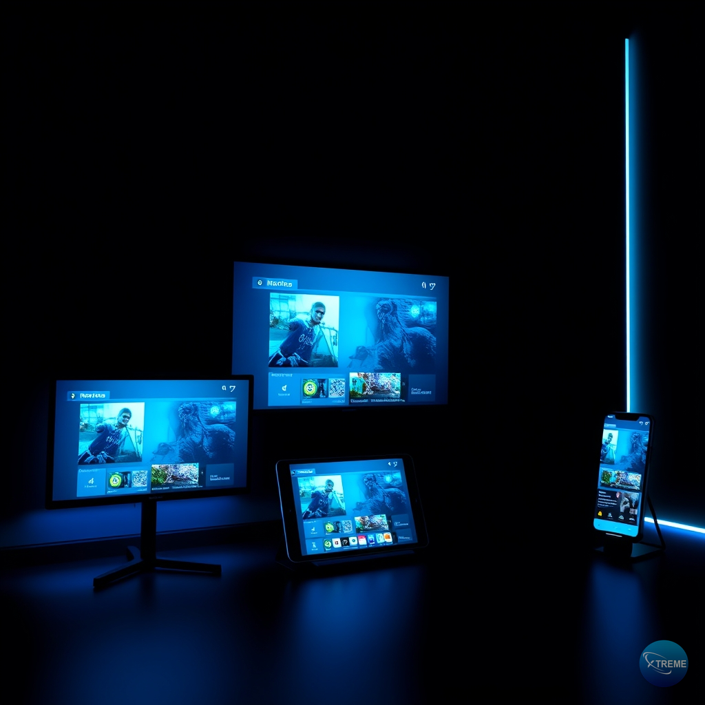 Hd iptv multi-device streaming on TV tablet phone